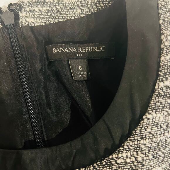 Banana Republic Marled Sleeveless Flare Hem Dress Size 8 Gray Black - Picture 3 of 7